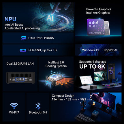 GEEKOM IT13 MAX Mini PC 2.3 GHz 16 núcleos 24GB RAM 500GB SSD HDMI VESA