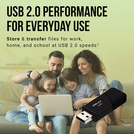 PNY 32GB Attaché 3 Memoria USB 2.0 3-Pack Diseño sin tapa