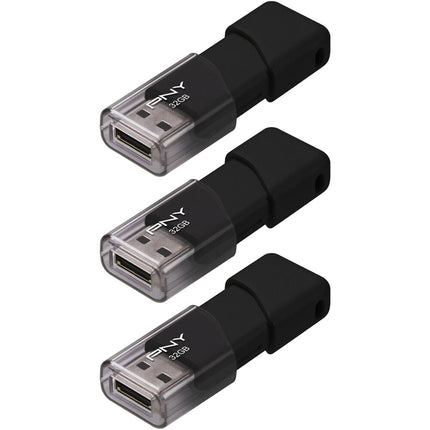 PNY 32GB Attaché 3 Memoria USB 2.0 3-Pack Diseño sin tapa