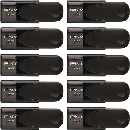 PNY 32GB Attache 4 Memoria USB 2.0 10-Pack Capless con Llavero