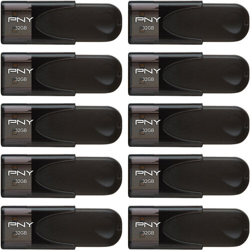 PNY 32GB Attache 4 Memoria USB 2.0 10-Pack Capless con Llavero