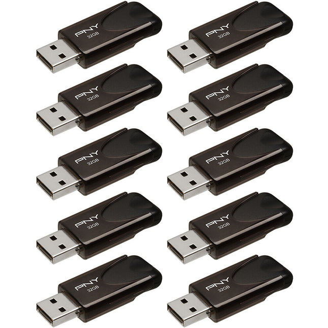 PNY 32GB Attache 4 Memoria USB 2.0 10-Pack Capless con Llavero