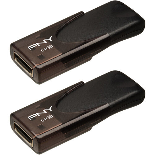 PNY 64GB Attache 4 Memoria USB-A 2.0 2-Pack Capless con Llavero