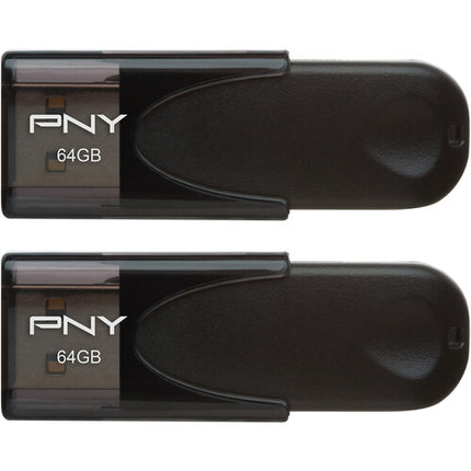 PNY 64GB Attache 4 Memoria USB-A 2.0 2-Pack Capless con Llavero