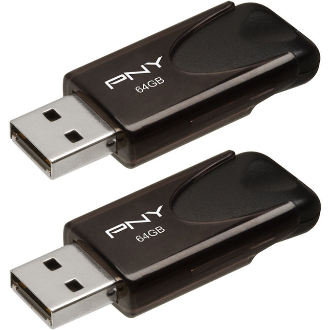 PNY 64GB Attache 4 Memoria USB-A 2.0 2-Pack Capless con Llavero