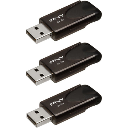 PNY 64GB Attache 4 Memoria USB-A 2.0 3-Pack con Llavero
