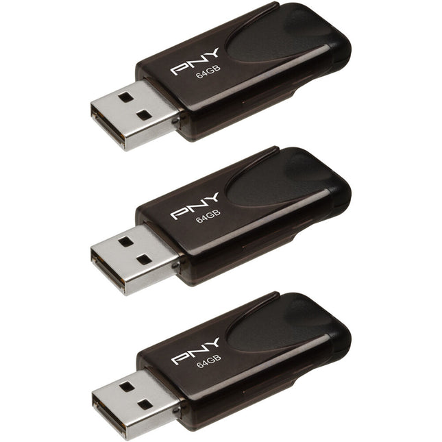 PNY 64GB Attache 4 Memoria USB-A 2.0 3-Pack con Llavero