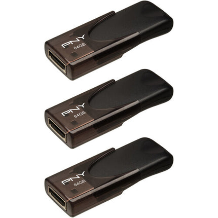 PNY 64GB Attache 4 Memoria USB-A 2.0 3-Pack con Llavero
