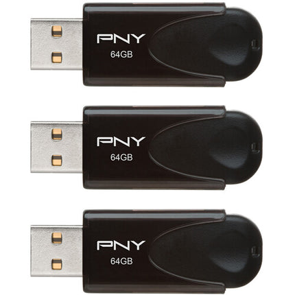 PNY 64GB Attache 4 Memoria USB-A 2.0 3-Pack con Llavero