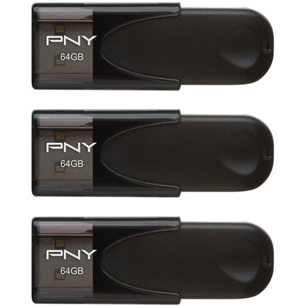 PNY 64GB Attache 4 Memoria USB-A 2.0 3-Pack con Llavero