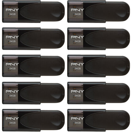 PNY 64GB Attache 4 Memoria USB-A 2.0 10-Pack Capless Diseño