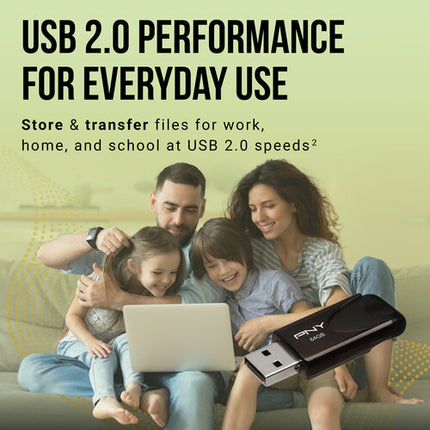 PNY 64GB Attache 4 Memoria USB-A 2.0 10-Pack Capless Diseño