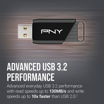 PNY 64GB Attache X Memoria USB 3.2 Gen 1 130MB/s 2-Pack