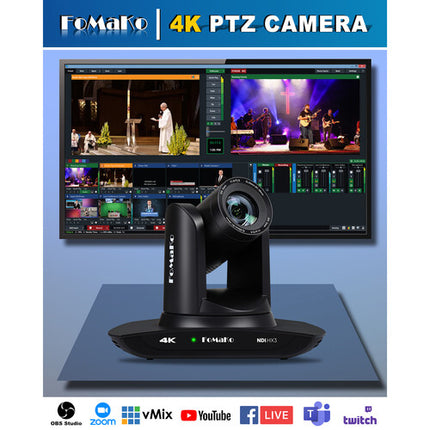 FoMaKo BK20UH2 NDI Pack 2 Cámaras PTZ 1080p Zoom 20x Controlador