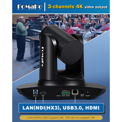 FoMaKo BK20UH2 NDI Pack 2 Cámaras PTZ 1080p Zoom 20x Controlador