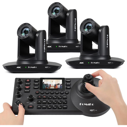 FoMaKo BK20UH2 NDI Pack 2 Cámaras PTZ 1080p Zoom 20x Controlador