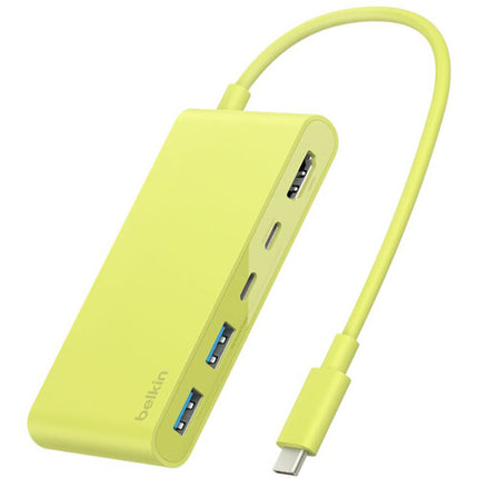Belkin Connect Hub USB-C 5 Puertos 100W Power Delivery HDMI 4K 60Hz Amarillo