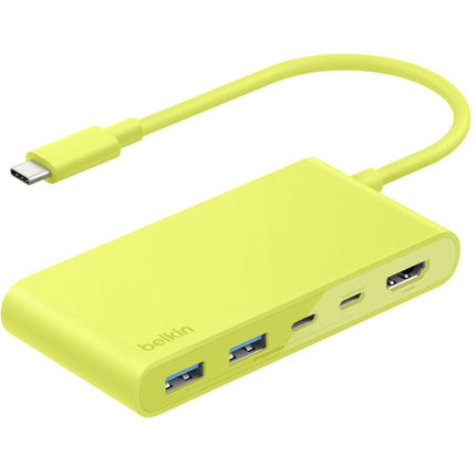 Belkin Connect Hub USB-C 5 Puertos 100W Power Delivery HDMI 4K 60Hz Amarillo