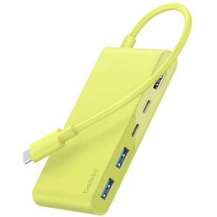 Belkin Connect Hub USB-C 5 Puertos 100W Power Delivery HDMI 4K 60Hz Amarillo