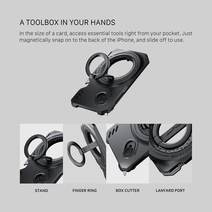 Tilta Khronos Backplate Magnético Multifuncional para iPhone 18 Pro Max Negro con Soporte Giratorio y Abridor