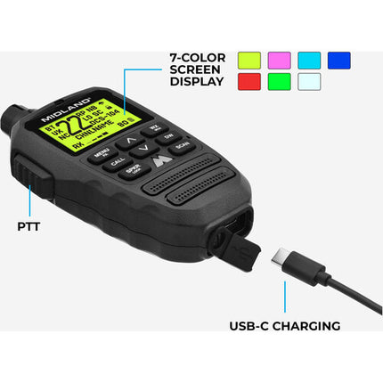 Midland MXT295 PRO Radio Micro Móvil GMRS 15W Bluetooth IP67