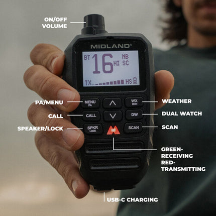 Midland MXT295 PRO Radio Micro Móvil GMRS 15W Bluetooth IP67