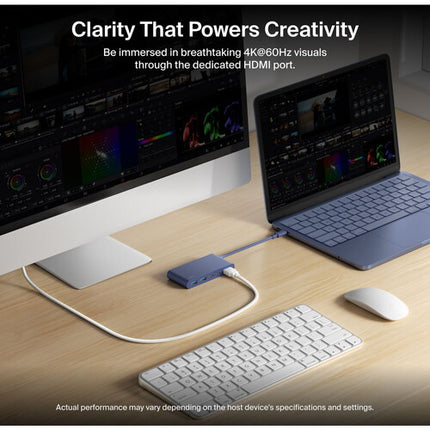 Belkin Connect Hub USB-C 5 Puertos 100W HDMI 4K 60Hz Indigo