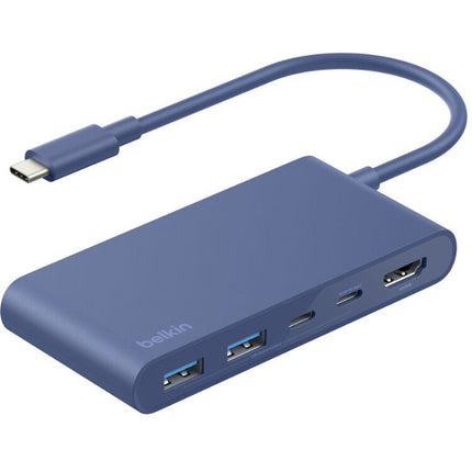 Belkin Connect Hub USB-C 5 Puertos 100W HDMI 4K 60Hz Indigo