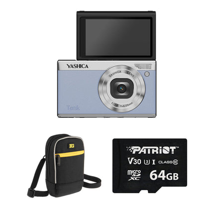 Yashica Tank Cámara Digital Compacta 12MP 3" LCD Kit Accesorios Azul