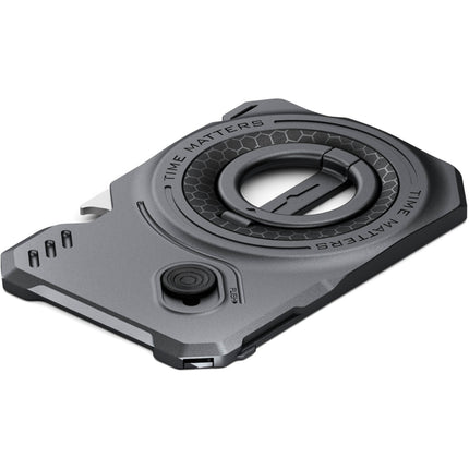 Tilta Khronos Backplate Magnético Multifuncional para iPhone 18 Pro Gris Espacial con Soporte Giratorio