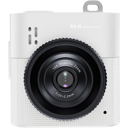 NM Distribution Mini Cámara Digital Blanca 16x Zoom 64MP 1.4" LCD USB-C