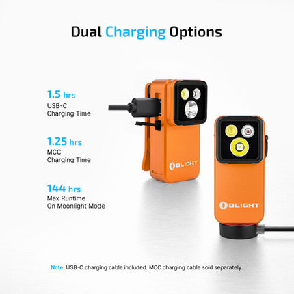 Olight Oclip 2 Pro Linterna Recargable 530 Lúmenes USB-C Naranja