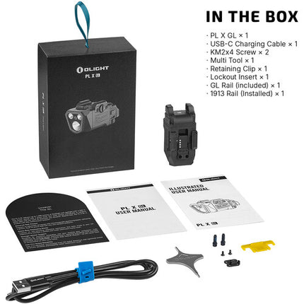 Olight PL X Linterna táctica recargable doble haz 900 1200 lúmenes láser verde USB-C