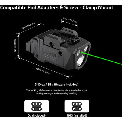 Olight PL X Linterna táctica recargable doble haz 900 1200 lúmenes láser verde USB-C