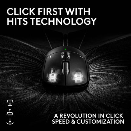 Logitech PRO X3 SUPERSTRIKE Ratón Inalámbrico Negro 48000 dpi 135h batería
