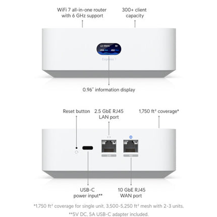 Ubiquiti UniFi Express 7 Router Wi-Fi 7 2.3 Gb/s 3-Pack