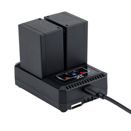 JJC DCH-NPT125 Cargador Dual para Baterías NP-T125 con USB y Protección