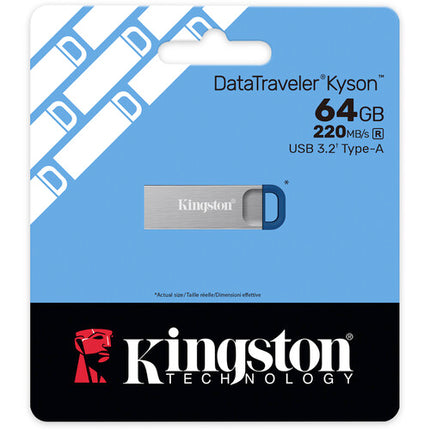 Kingston 64GB DataTraveler Kyson USB-A 3.2 Gen 1 Memoria Flash 220MB/s Metal