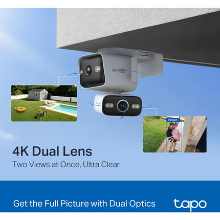 TP-Link Tapo C575D Cámara de Seguridad Exterior Dual UHD 4K con Visión Nocturna y Focos