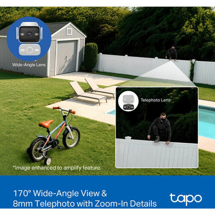 TP-Link Tapo C575D Cámara de Seguridad Exterior Dual UHD 4K con Visión Nocturna y Focos