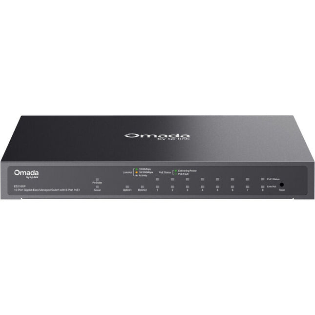 TP-Link Omada ES210GP Switch de Red Gestionado 10 Puertos Gigabit PoE+ 63W 20Gb/s