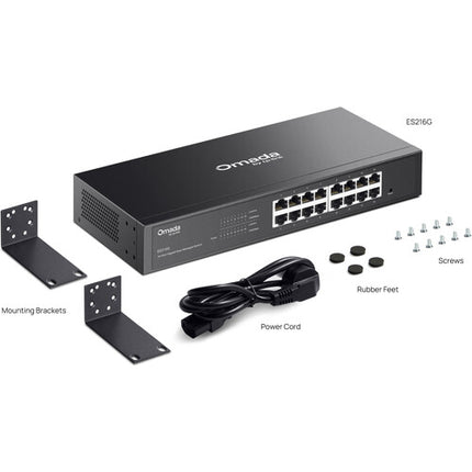 TP-Link Omada ES216G Switch de Red Gestionado 16 Puertos Gigabit Rackmount