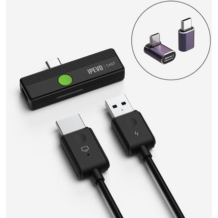 IPEVO CAST Compact Dispositivo Inalámbrico para Compartir Pantalla 1080p60 Pack Completo