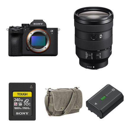 Sony a7 V Cámara Sin Espejo 33MP 4K 60p con Lente 24-105mm f4 y Kit Essentials+