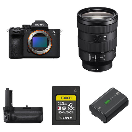 Sony a7 V Cámara sin Espejo 33MP 4K 60p con Lente 24-105mm f4 y Kit de Rendimiento