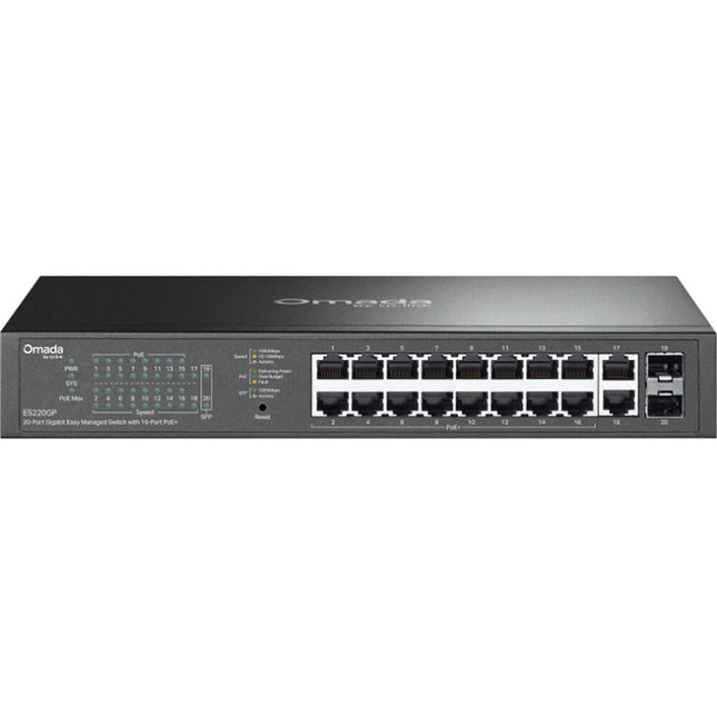 TP-Link Omada ES220GP Switch de Red Gestionado 18 Puertos Gigabit PoE+ 150W