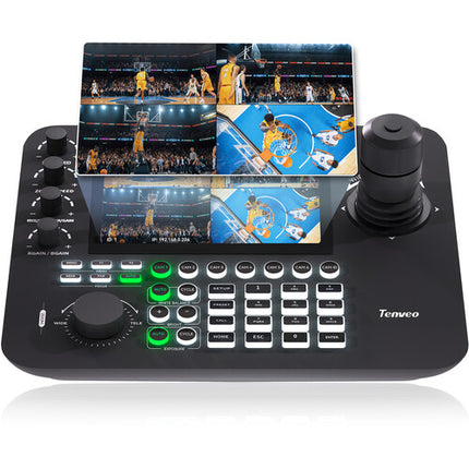 Tenveo UHD 4K30 NDI HX2 Kit 3 Cámaras PTZ 20x Zoom Controlador Joystick
