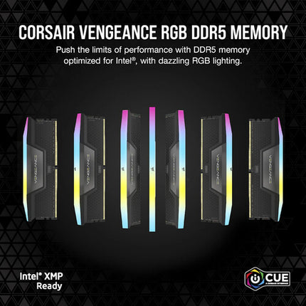 CORSAIR VENGEANCE RGB DDR5 64GB 6000 MT/s Memoria UDIMM 2x32GB