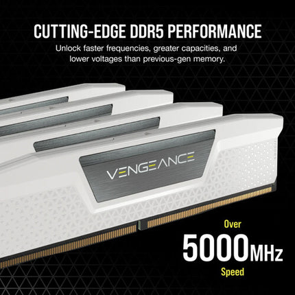 CORSAIR 16GB VENGEANCE DDR5 6000 MT/s UDIMM Memoria Blanca 288-Pin