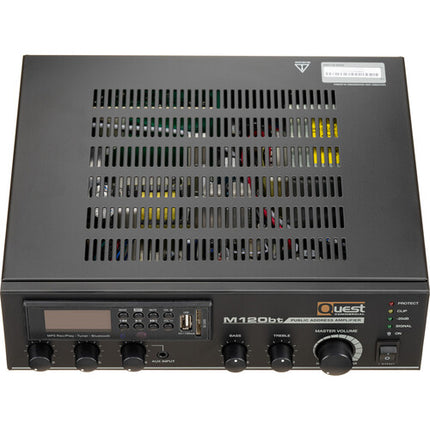 Quest Commercial M120bt Amplificador Mezclador Compacto 120W Bluetooth 3 Canales